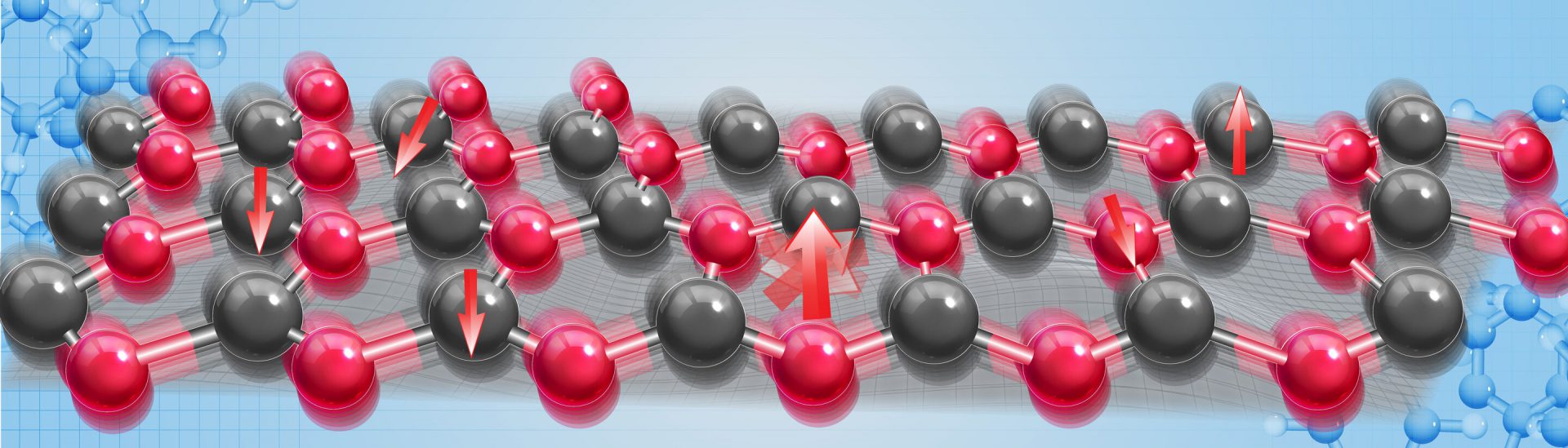 This illustration represents spin relaxation due to the coupling with lattice vibrations, as predicted from fully quantum-mechanical calculations. Credit: Xinran Dongfang